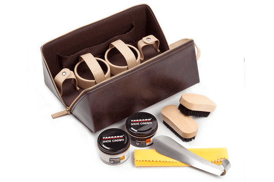 Tarrago de Luxe Kit de Viaje Marrón para Cuidado del Calzado