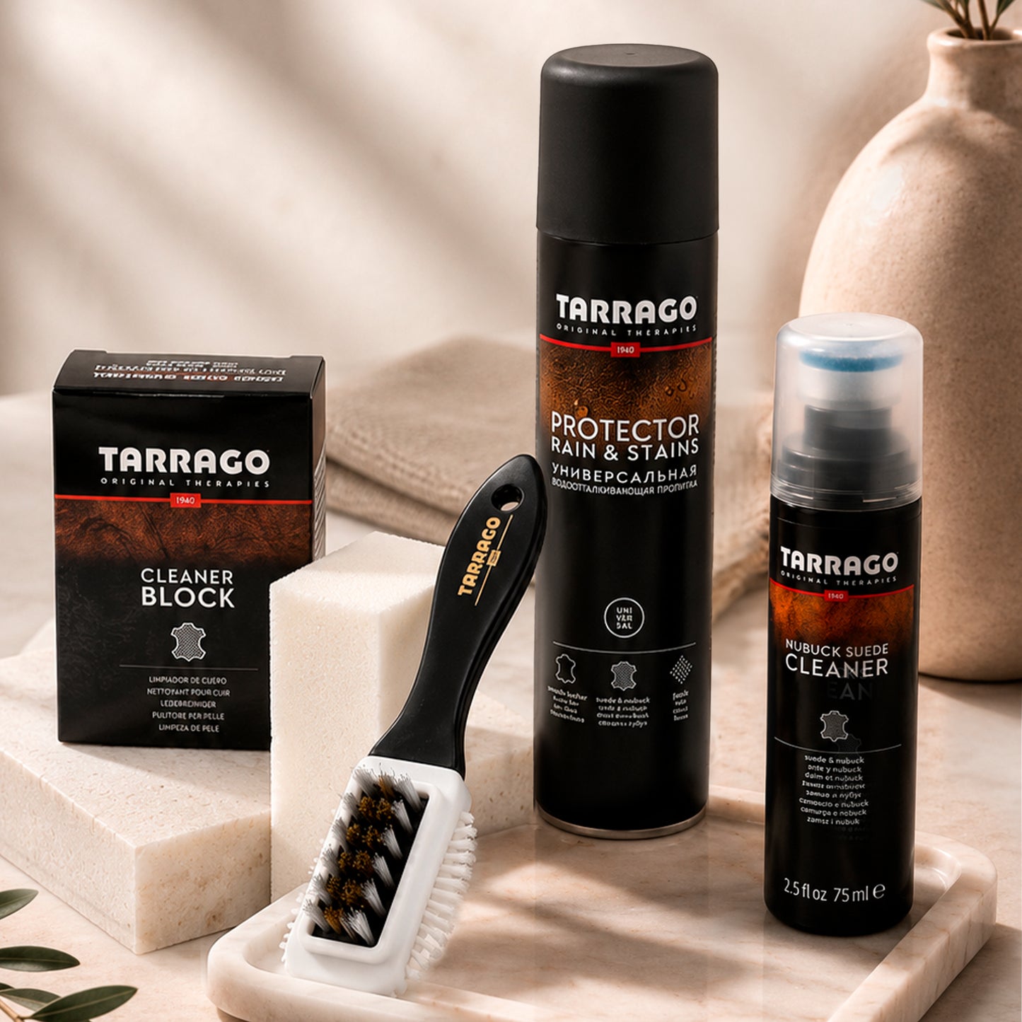 Kit limpieza y protección básico para gamuza Tarrago